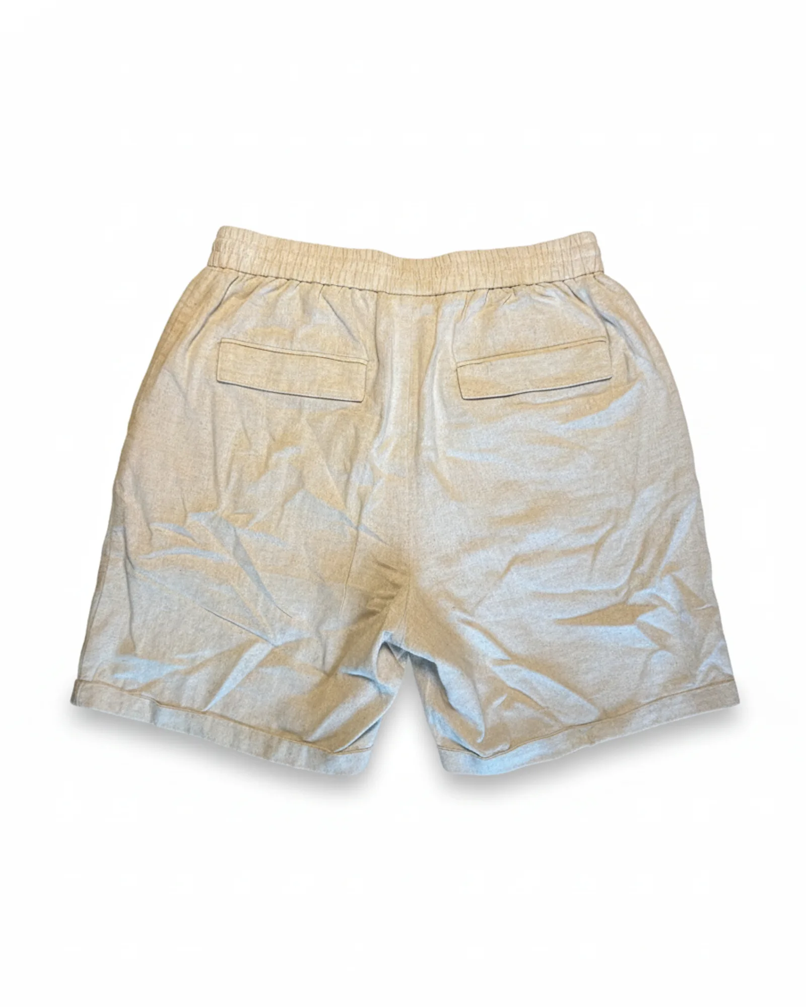 Unbranded מכנס פשתן קצר, גוון שיבולת, מבט נוסף
