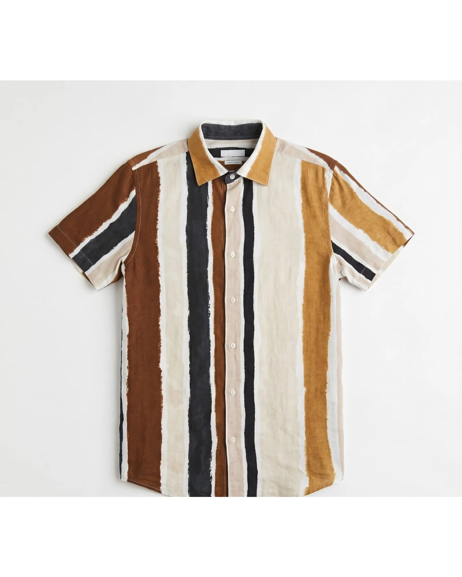 Unbranded חולצת קולר פתוח, פסים מצוירים, מבט קדמי